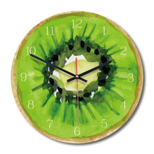 DIY wall watch Lemon watermelon pattern wooden main body acrylic mirror wall clock relojes cocina home decor without battery