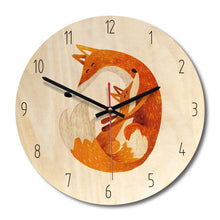 New 3D Wall Clock Quartz Cartoon Fox Wall Clock Modern Design 28cm Mute Movement Wall Watch For Home Decoration Dropshipping