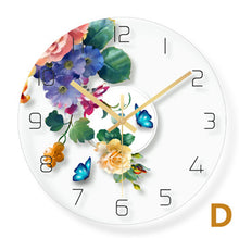 Wall clock Minimalist quartz watch flower unicorn picture Wall Clocks Home Decoration Living Room Silent 12 inch
