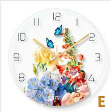 Wall clock Minimalist quartz watch flower unicorn picture Wall Clocks Home Decoration Living Room Silent 12 inch