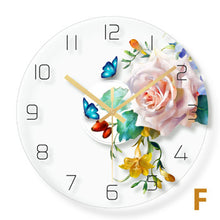 Wall clock Minimalist quartz watch flower unicorn picture Wall Clocks Home Decoration Living Room Silent 12 inch