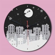 M.Sparkling New acrylic interior decoration clock creative snow city print wall clock Children room 12 inch silent quartz clock