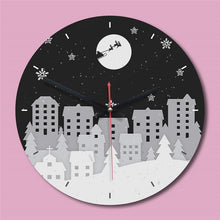 M.Sparkling New acrylic interior decoration clock creative snow city print wall clock Children room 12 inch silent quartz clock