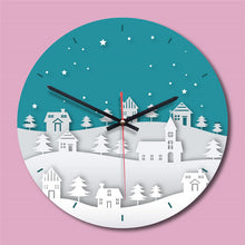 M.Sparkling New acrylic interior decoration clock creative snow city print wall clock Children room 12 inch silent quartz clock