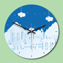 M.Sparkling New acrylic interior decoration clock creative snow city print wall clock Children room 12 inch silent quartz clock