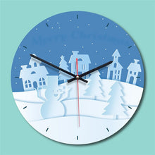 M.Sparkling New acrylic interior decoration clock creative snow city print wall clock Children room 12 inch silent quartz clock