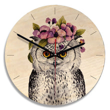 11 Inch Wooden Wall Clock Cartoon Owl Painting Wall Watch Modern Wall Decoration Kids Room Silent Quartz Relogio De Parede