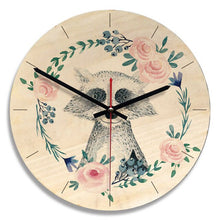 11 Inch Wooden Wall Clock Cartoon Owl Painting Wall Watch Modern Wall Decoration Kids Room Silent Quartz Relogio De Parede