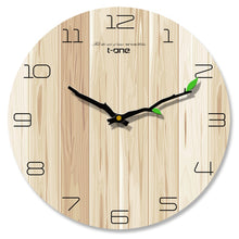 2019Wood grain Wall Clock Living Room Bedroom Mute Clock Wooden Creative Modern Minimalist Home European Clocks Free shipping