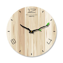 2019Wood grain Wall Clock Living Room Bedroom Mute Clock Wooden Creative Modern Minimalist Home European Clocks Free shipping
