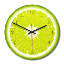 DIY wall watch Lemon watermelon pattern wooden main body acrylic mirror wall clock relojes cocina home decor without battery