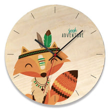 Wooden creative wall clock home cartoon clock living room wall clock