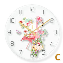 Wall clock Minimalist quartz watch flower unicorn picture Wall Clocks Home Decoration Living Room Silent 12 inch