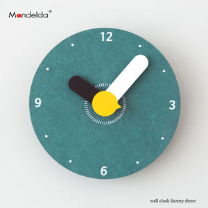 Mandelda Creative Modern European Wall Clock for Living Room Green Slient Quartz Children Cartoon Cute Round Wall Clock