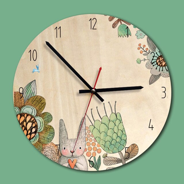 M.Sparkling Wooden Creative Wall Clock Living Room Mute Clocks Children`s Room Wall Decoration Wall Watches Relogio De Parede