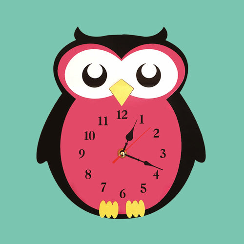 2018 New Hot Sale Kids Room Creative Wall Clock Cartoon Owl Mute Clocks Colorful Acrylic Wall Watch Unique Gift For Children