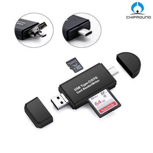 2017 USB-C Type C/USB 2.0/Micro USB/OTG TF SD MMC Card Reader for Phone Macbook PC