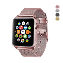 sport strap for apple watch 4/3/2/1 band stainless steel fine lines milanese loop watchband for iwatch 44mm/40mm/42mm/38mm