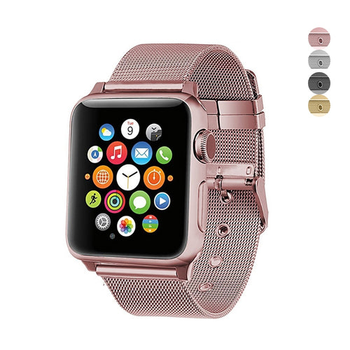 sport strap for apple watch 4/3/2/1 band stainless steel fine lines milanese loop watchband for iwatch 44mm/40mm/42mm/38mm