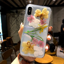 Real Dried Flower Phone Case for iPhone X Transparent Soft TPU Handsome Pressed Back Cover for iPhone X 8 7 6S Plus Cases Women