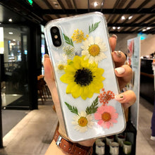 Real Dried Flower Phone Case for iPhone X Transparent Soft TPU Handsome Pressed Back Cover for iPhone X 8 7 6S Plus Cases Women
