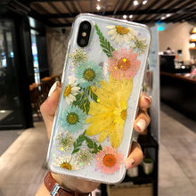 Real Dried Flower Phone Case for iPhone X Transparent Soft TPU Handsome Pressed Back Cover for iPhone X 8 7 6S Plus Cases Women