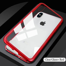 Adsorption Magnet Case for iPhone XR XS MAX X 8 Plus 7 +Tempered Glass Back Magnet Cases Cover for iPhone 7 6 6S Plus Case