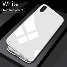 Adsorption Magnet Case for iPhone XR XS MAX X 8 Plus 7 +Tempered Glass Back Magnet Cases Cover for iPhone 7 6 6S Plus Case