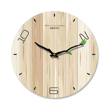 2019Wood grain Wall Clock Living Room Bedroom Mute Clock Wooden Creative Modern Minimalist Home European Clocks Free shipping