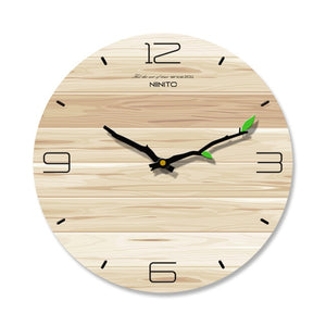 2019Wood grain Wall Clock Living Room Bedroom Mute Clock Wooden Creative Modern Minimalist Home European Clocks Free shipping